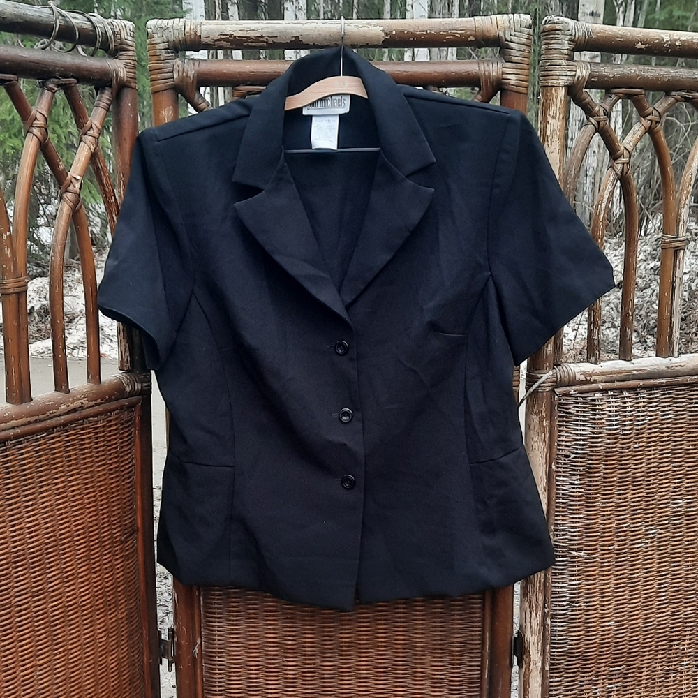 Black Jodi Michaels Short Sleeve Formal Shirt